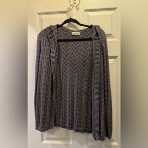 Hollister Open-Front Gray Knit Cardigan